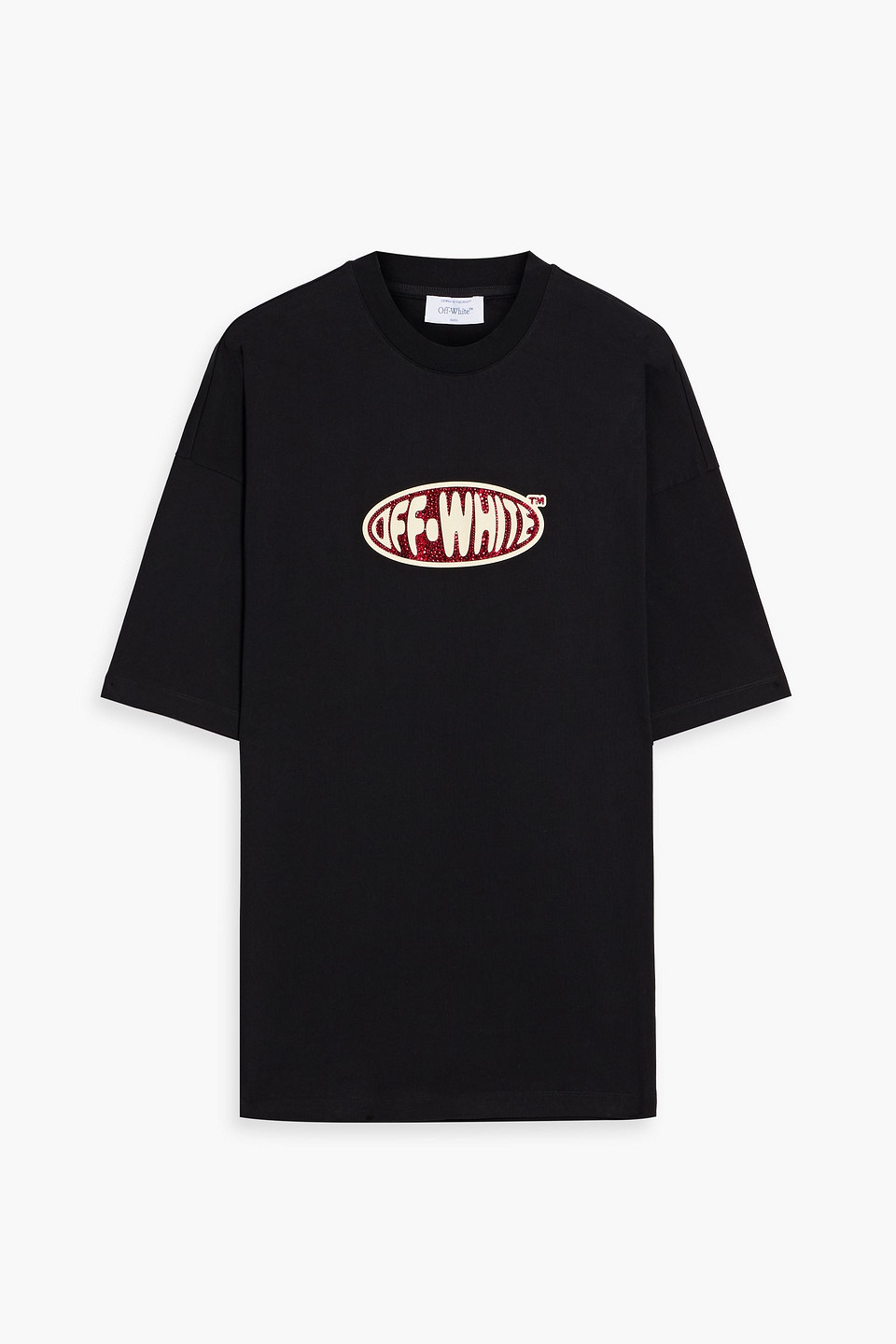 Crystal-embellished logo-print cotton-jersey T-shirt