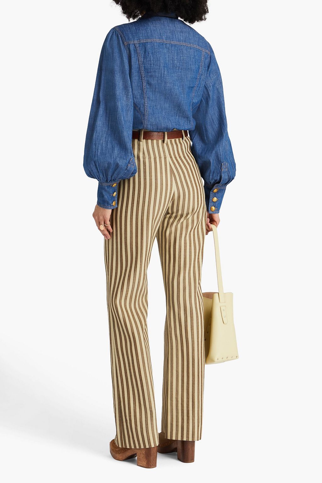 ZIMMERMANN Tie-neck denim shirt