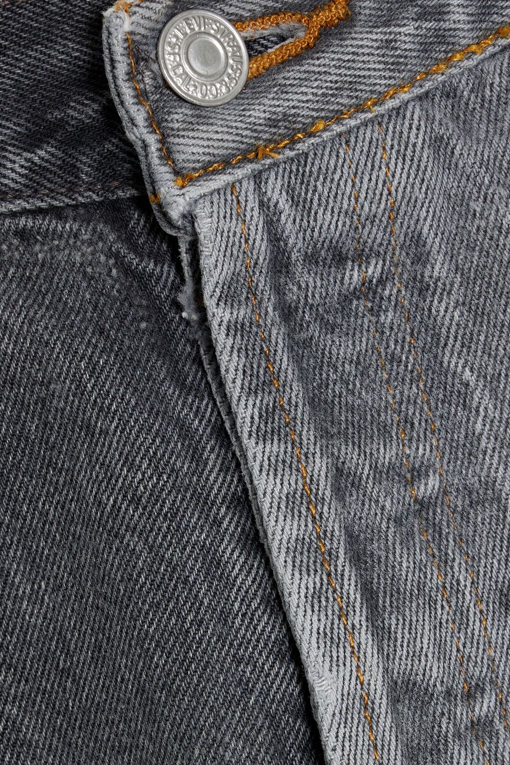 EB DENIM Two-tone high-rise straight-leg jeans