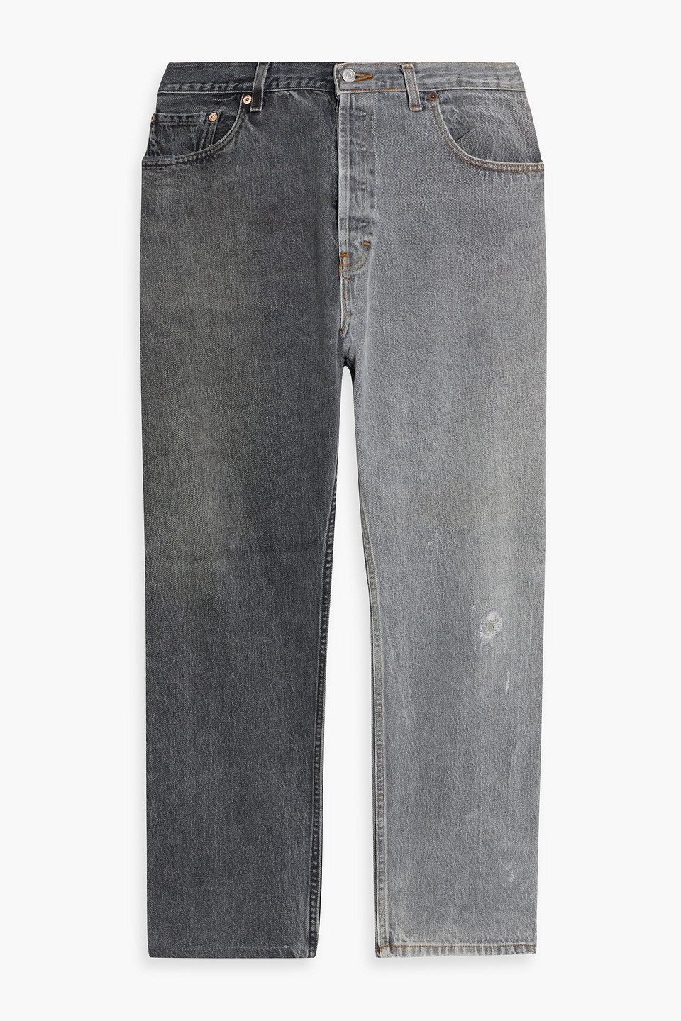 Eb Denim Two-tone High-rise Straight-leg Jeans
