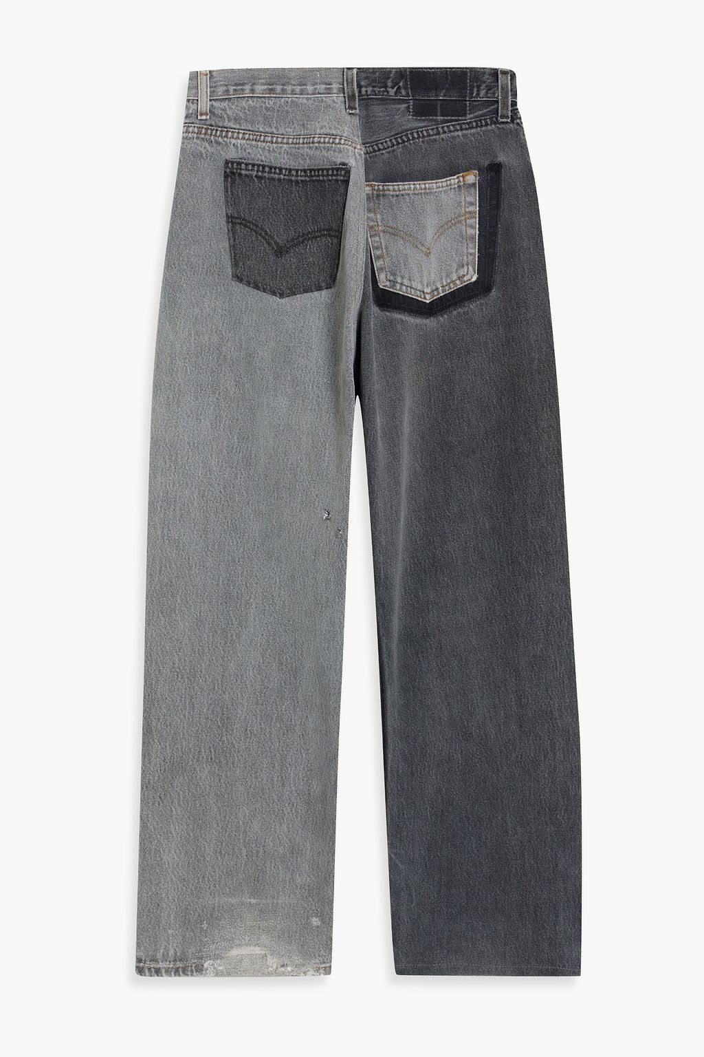 EB DENIM Two-tone high-rise straight-leg jeans