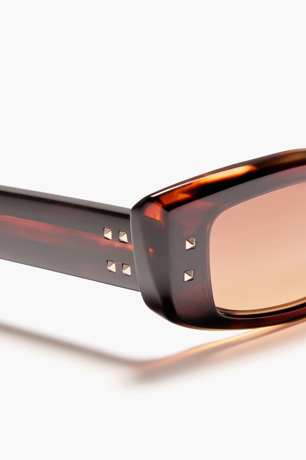 VALENTINO GARAVANI Nietenbesetzte Sonnenbrille mit rechteckigem Rahmen aus Azetat