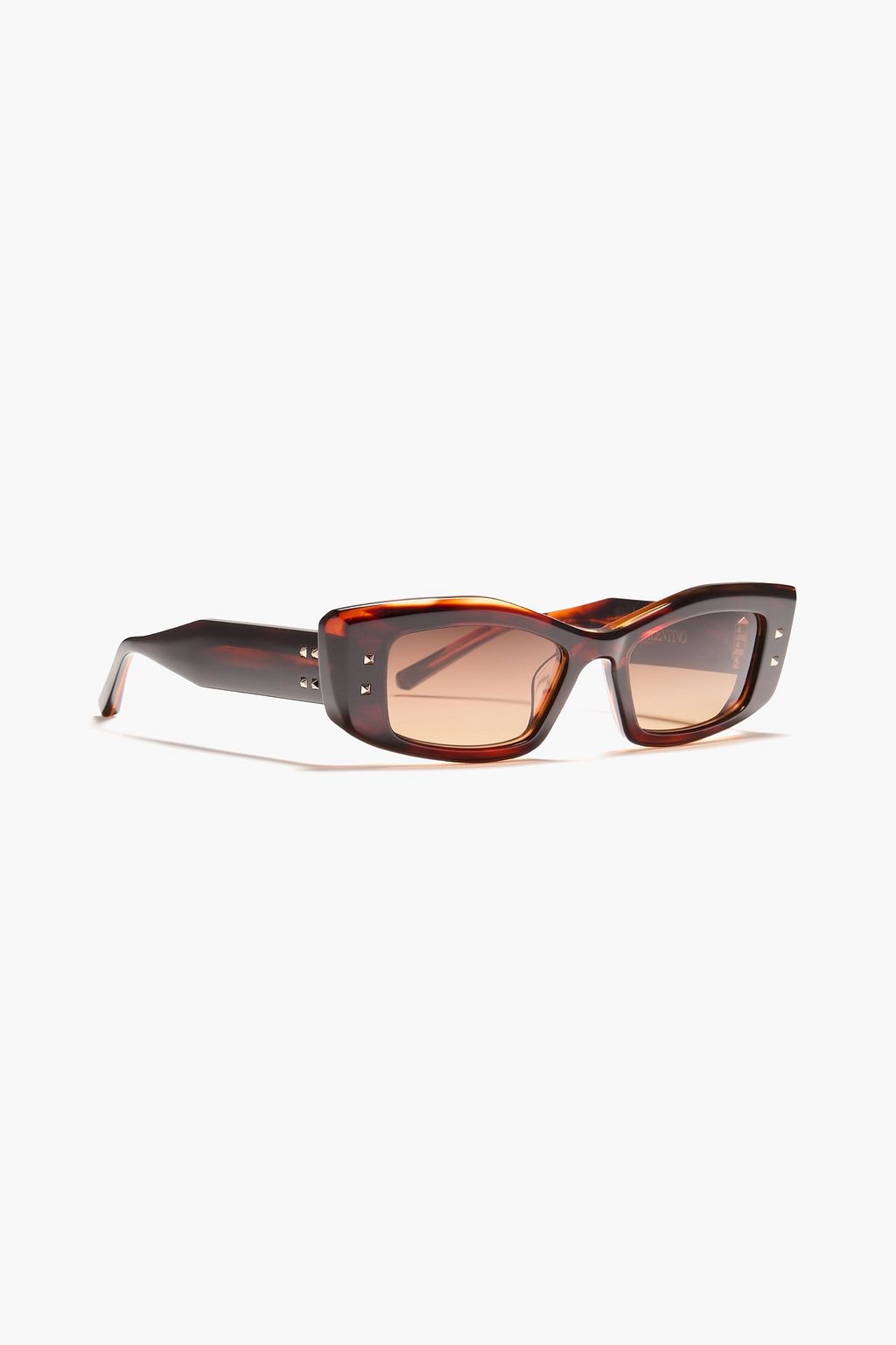 VALENTINO GARAVANI Nietenbesetzte Sonnenbrille mit rechteckigem Rahmen aus Azetat