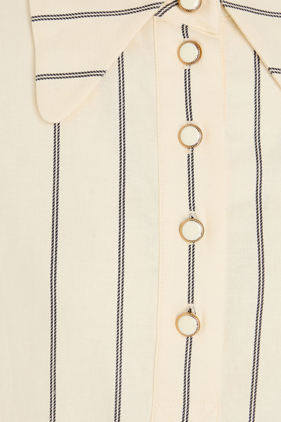 Zimmermann Striped Linen-blend Mini Shirt Dress