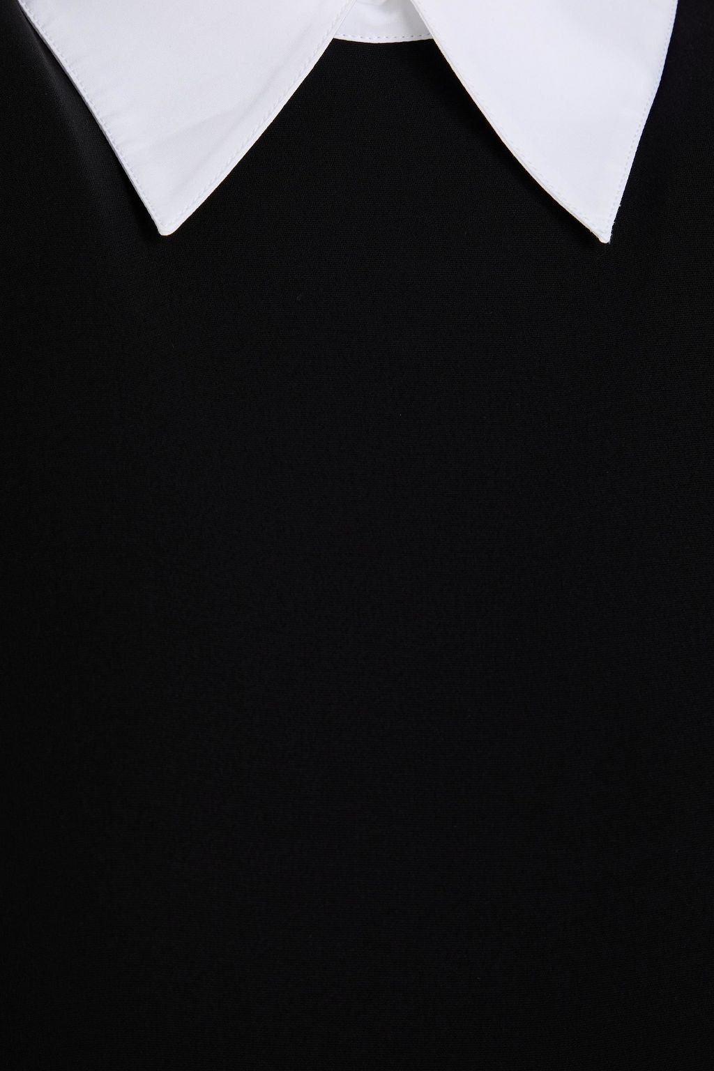 VALENTINO GARAVANI Open-back poplin-trimmed silk-crepe gown