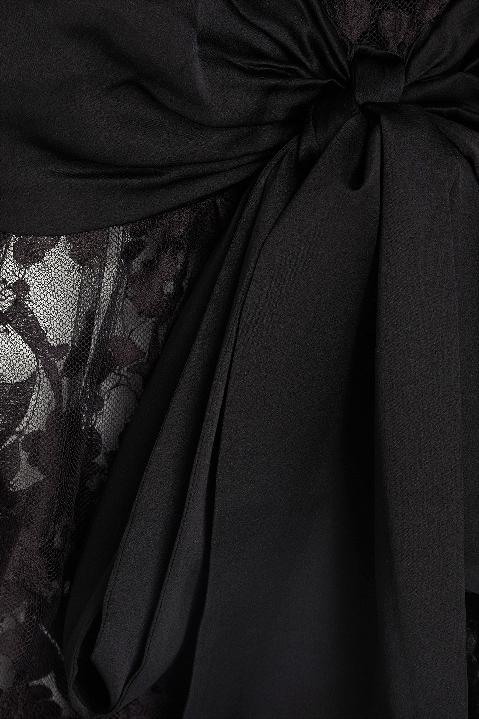 Zimmermann Bow-detailed Cotton-blend Lace Top In Black