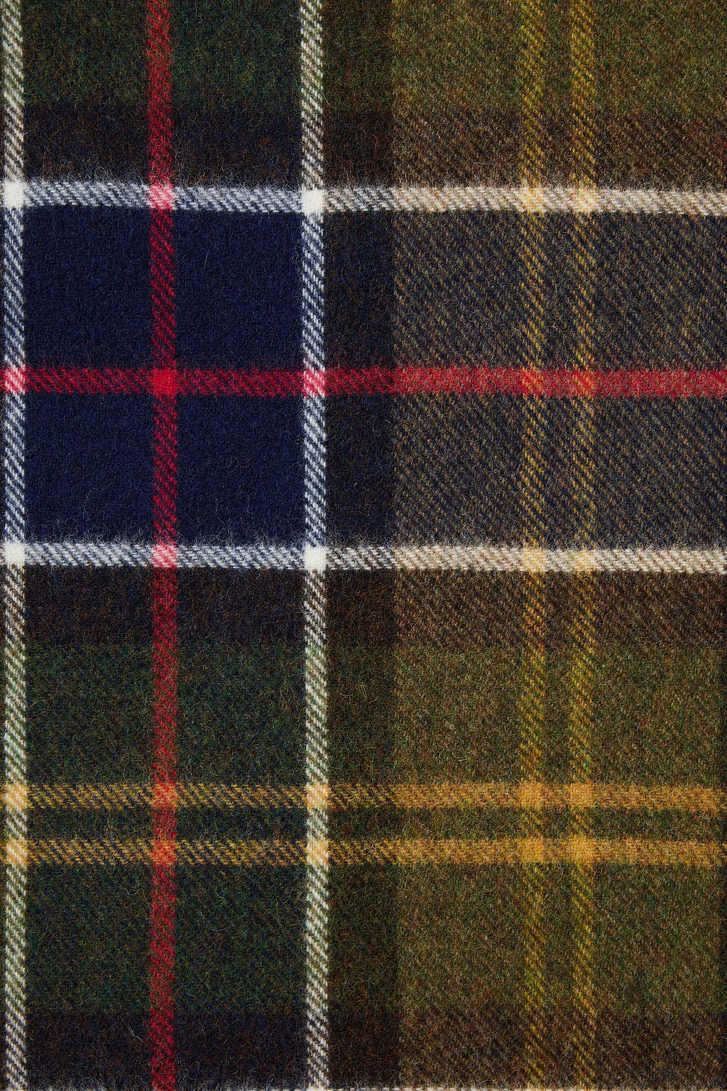 BARBOUR X GANNI Fringed checked brushed-felt scarf