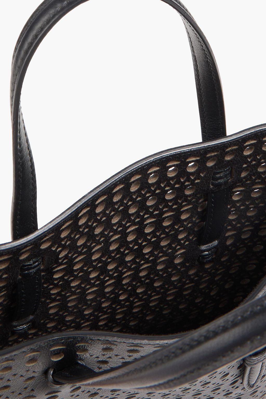 ALAÏA Mina laser-cut leather tote