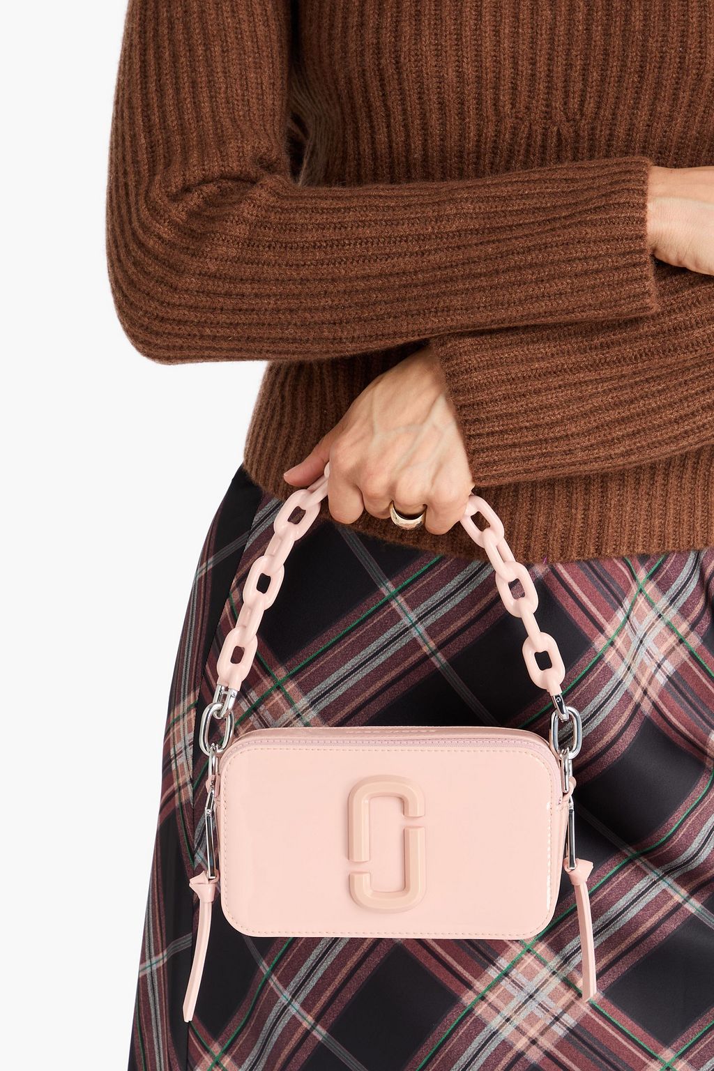 MARC JACOBS Snapshot patent-leather shoulder bag