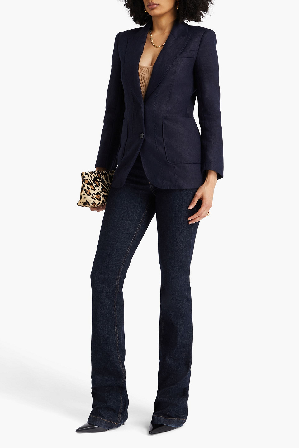 Zimmermann Linen Blazer In Blue