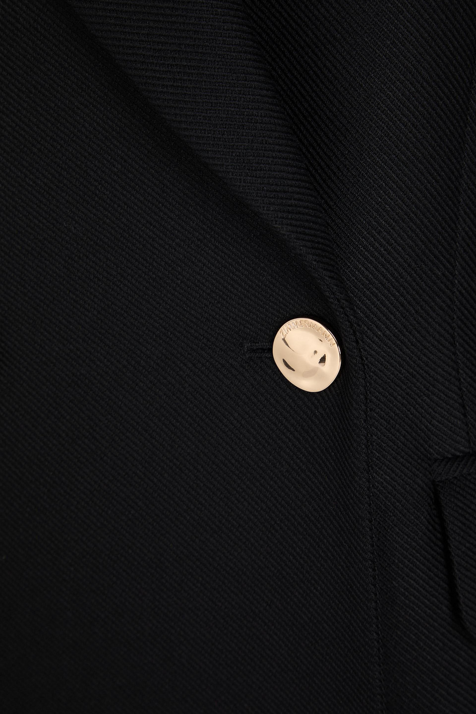 Zimmermann Double-breasted Wool-blend Twill Coat In Black