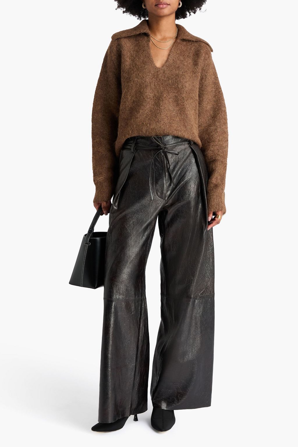 DAY BIRGER ET MIKKELSEN Ricardo pleated leather wide-leg pants