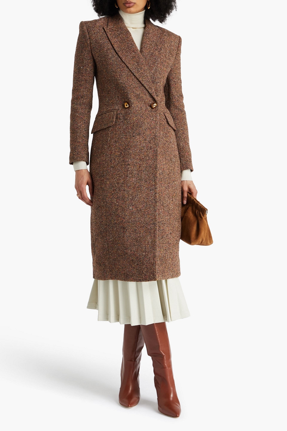  Zimmermann - Double-breasted Donegal Tweed Coat - Brown - 00 