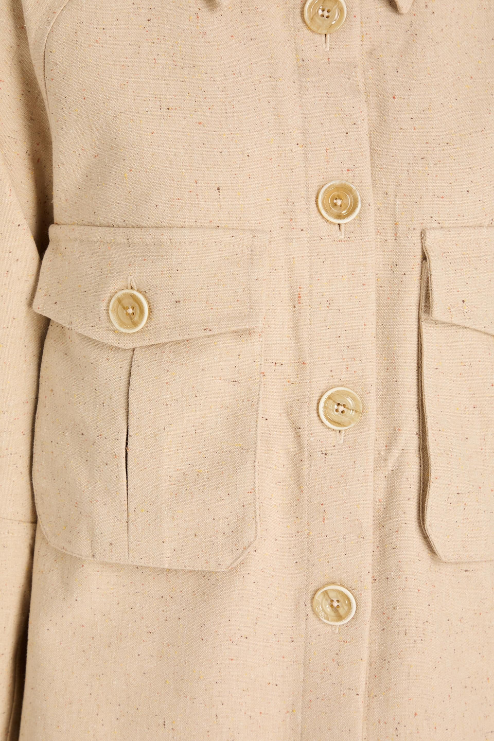 Zimmermann Donegal Cotton And Silk-blend Shirt Jacket In Neutral