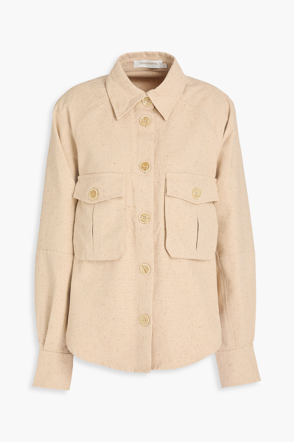 Zimmermann Donegal Cotton And Silk-blend Shirt Jacket In Neutral