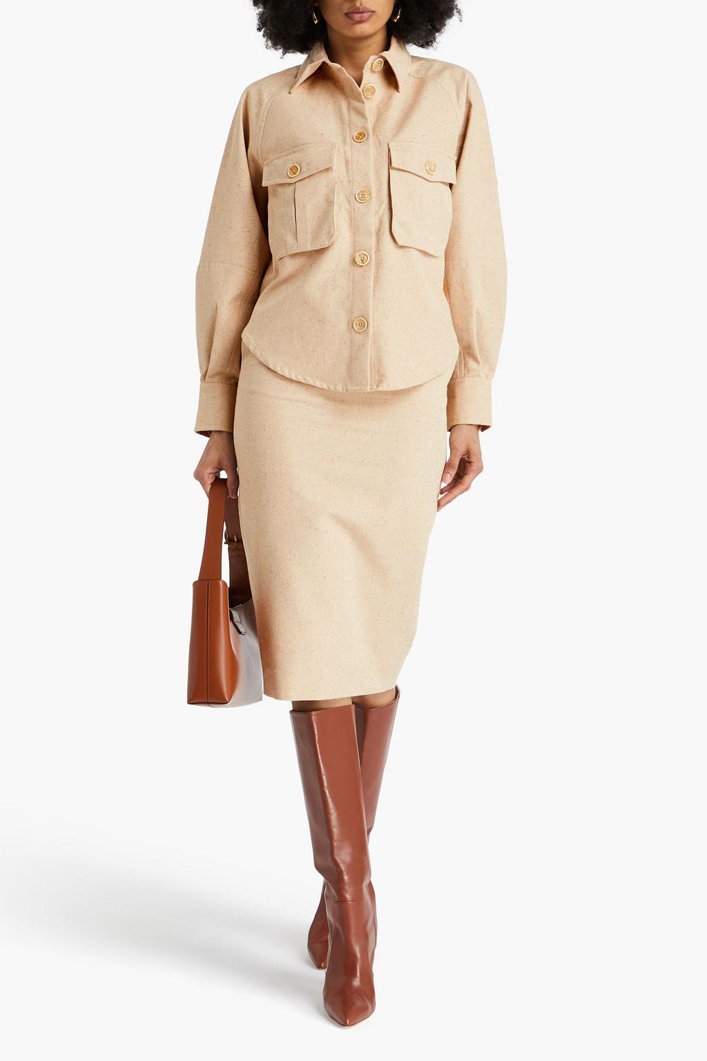 ZIMMERMANN Donegal cotton and silk-blend shirt jacket
