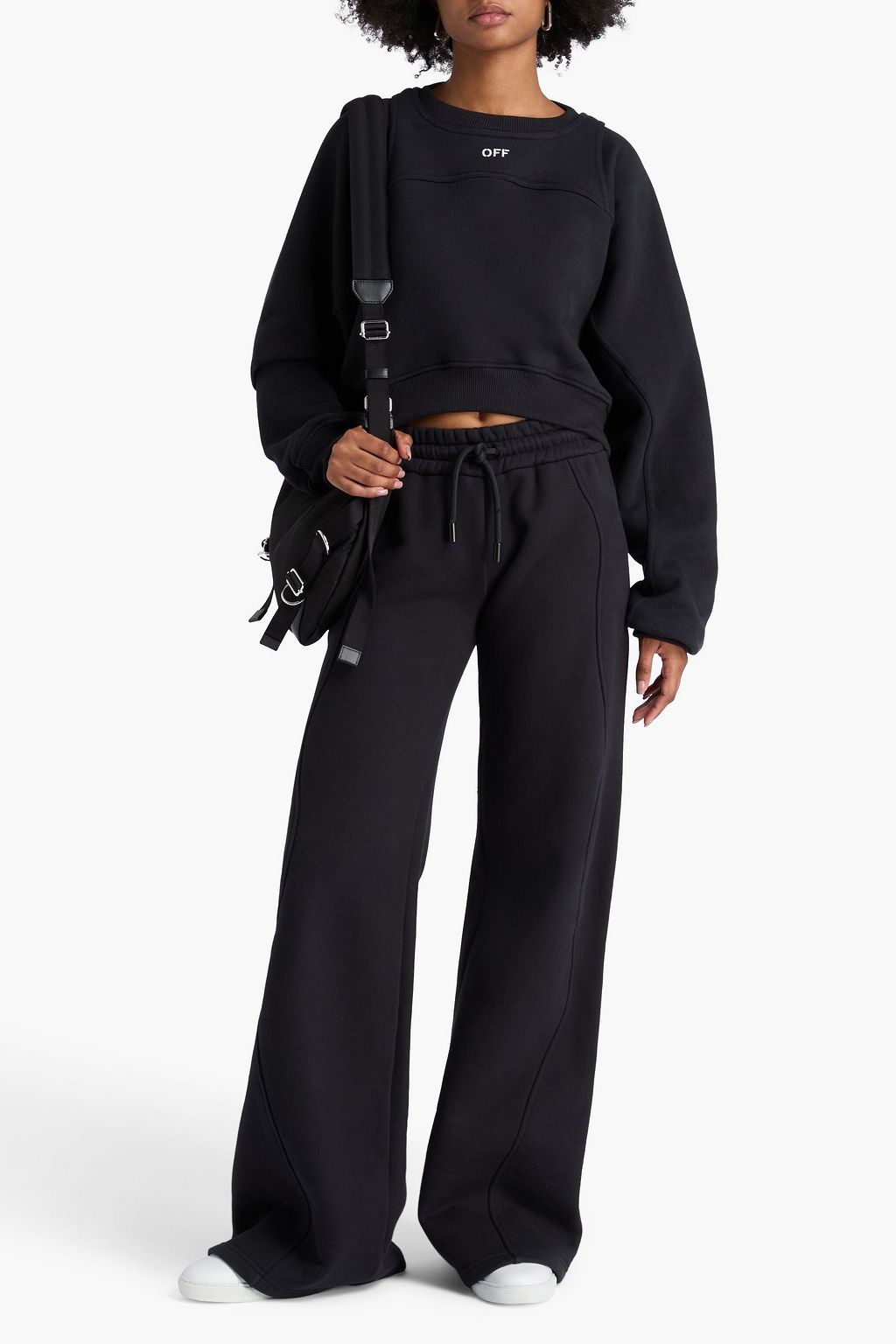 OFF-WHITE™ سويت شيرت قصير من الصوف الناعم والقطن