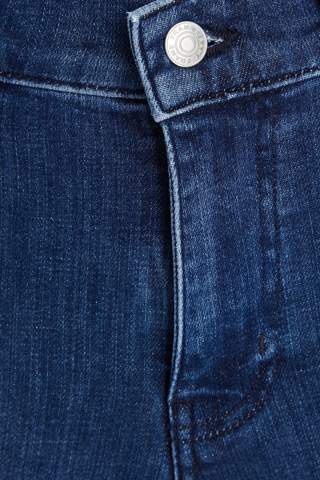 FRAME Faded high-rise wide-leg jeans