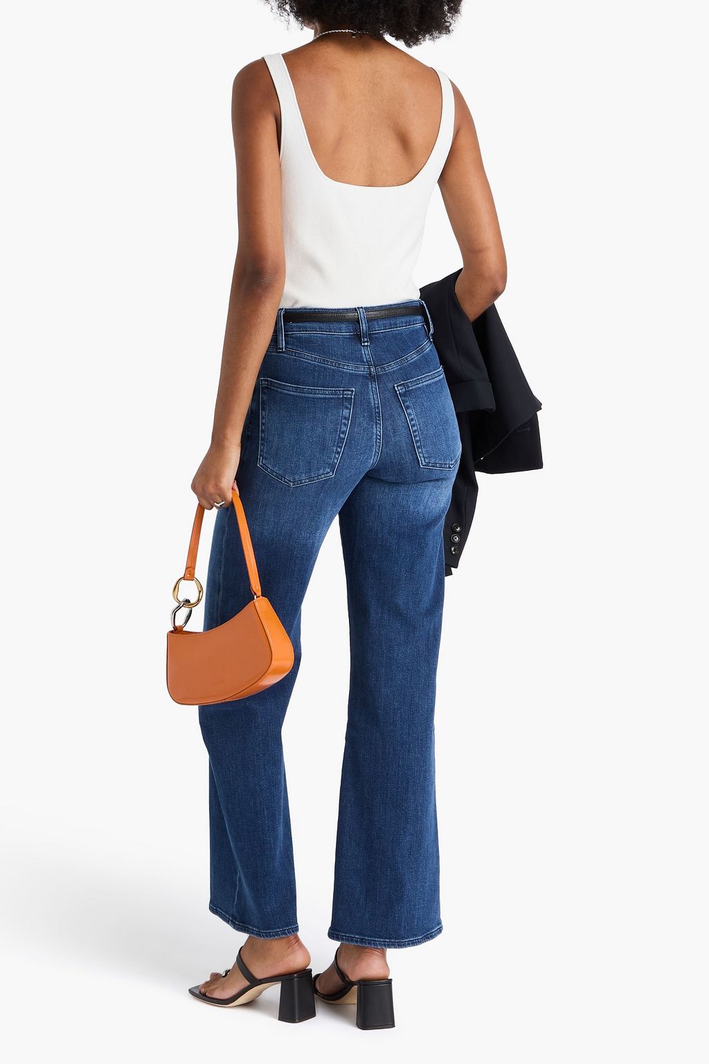 FRAME Faded high-rise wide-leg jeans