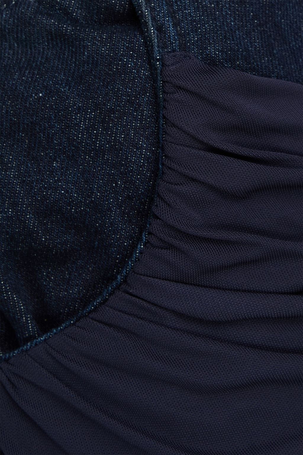 CHRISTOPHER ESBER Mehrlagiger Midirock aus Denim und Stretch-Crêpe