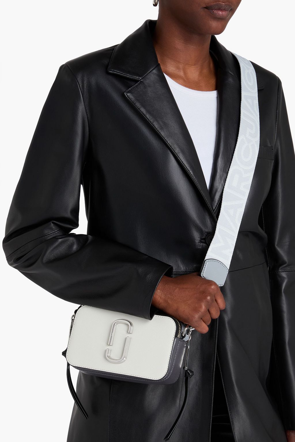 MARC JACOBS Snapshot textured-leather shoulder bag