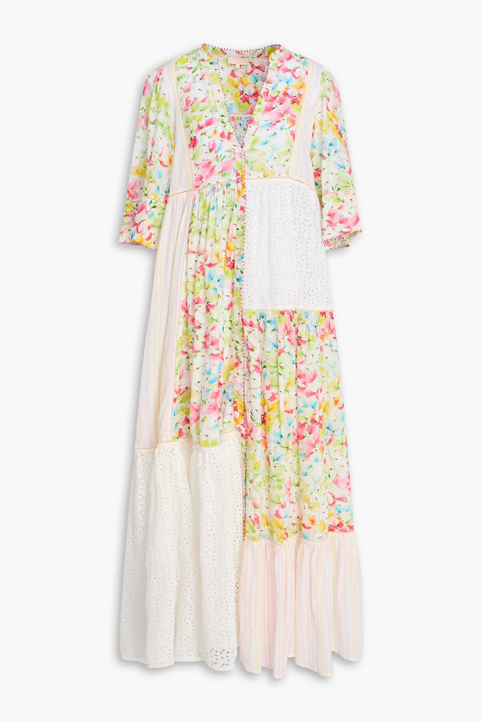 Bytimo Floral-print Patchwork Cotton-blend Mousseline Maxi Dress | ModeSens