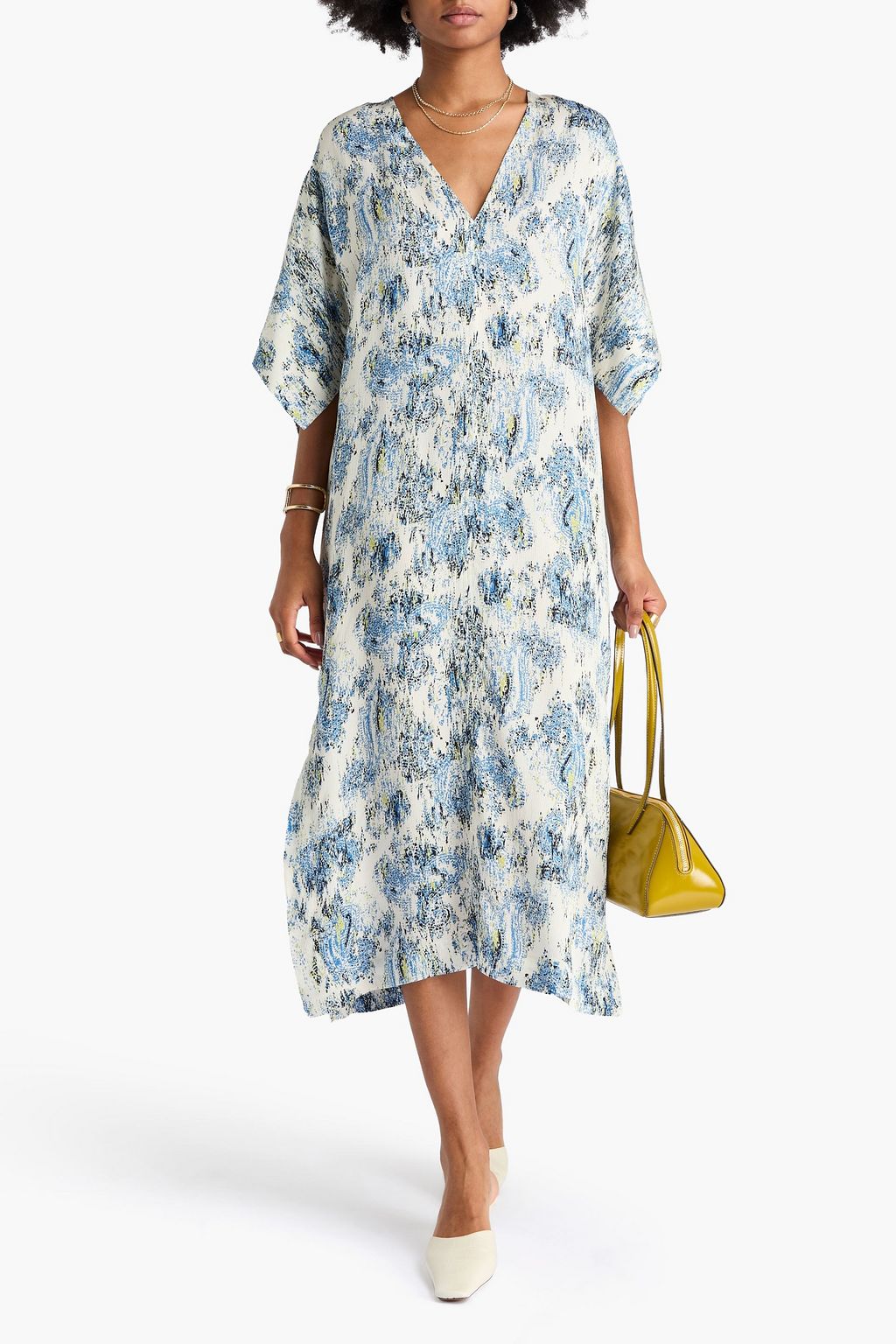 DAY BIRGER ET MIKKELSEN Printed hammered-satin midi dress