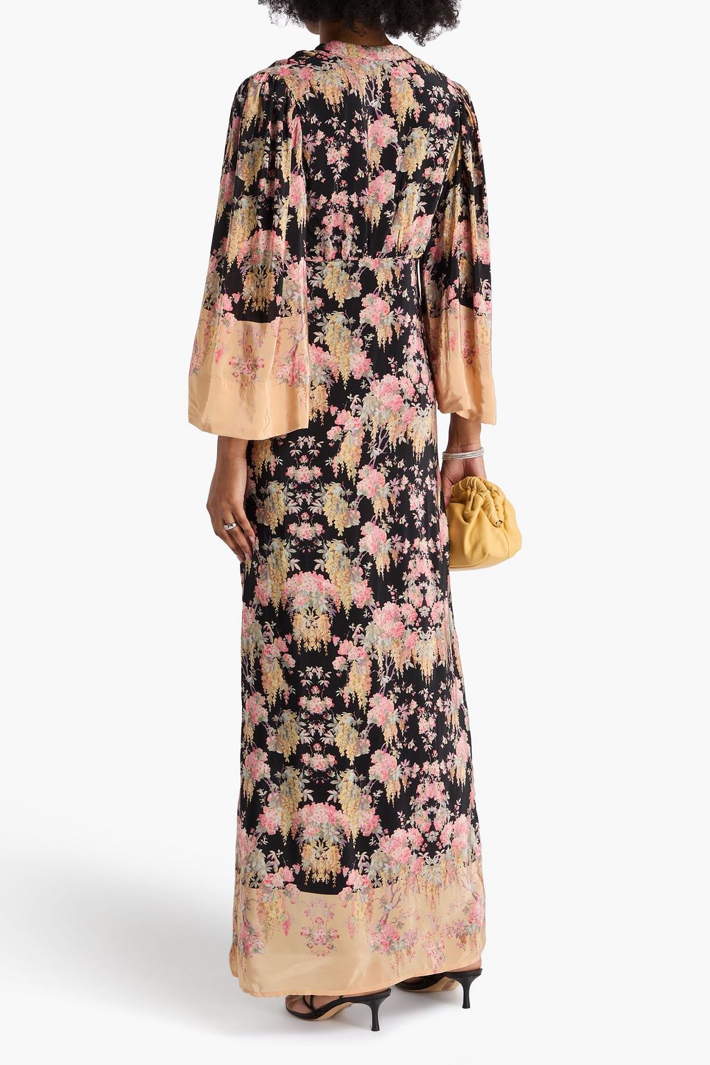BYTIMO Floral-print crepe de chine maxi dress
