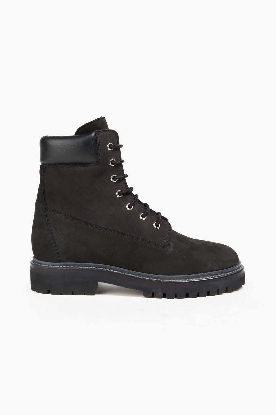 Legres Nubuck Combat Boots In Black