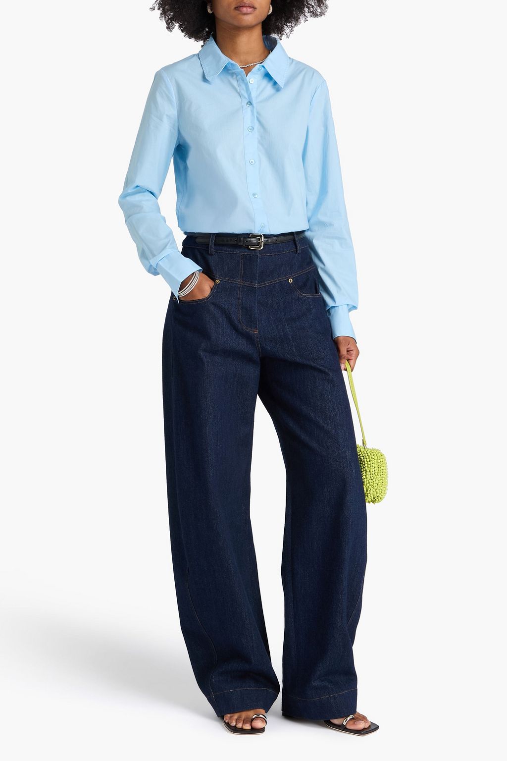 STAUD Twiggy cotton-poplin bodysuit