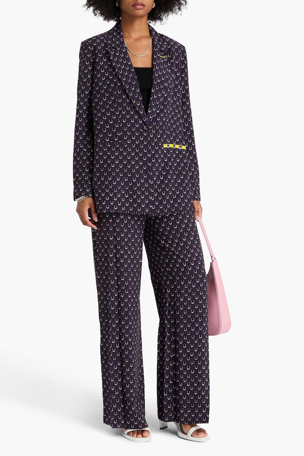 STAUD Madden printed crepe blazer