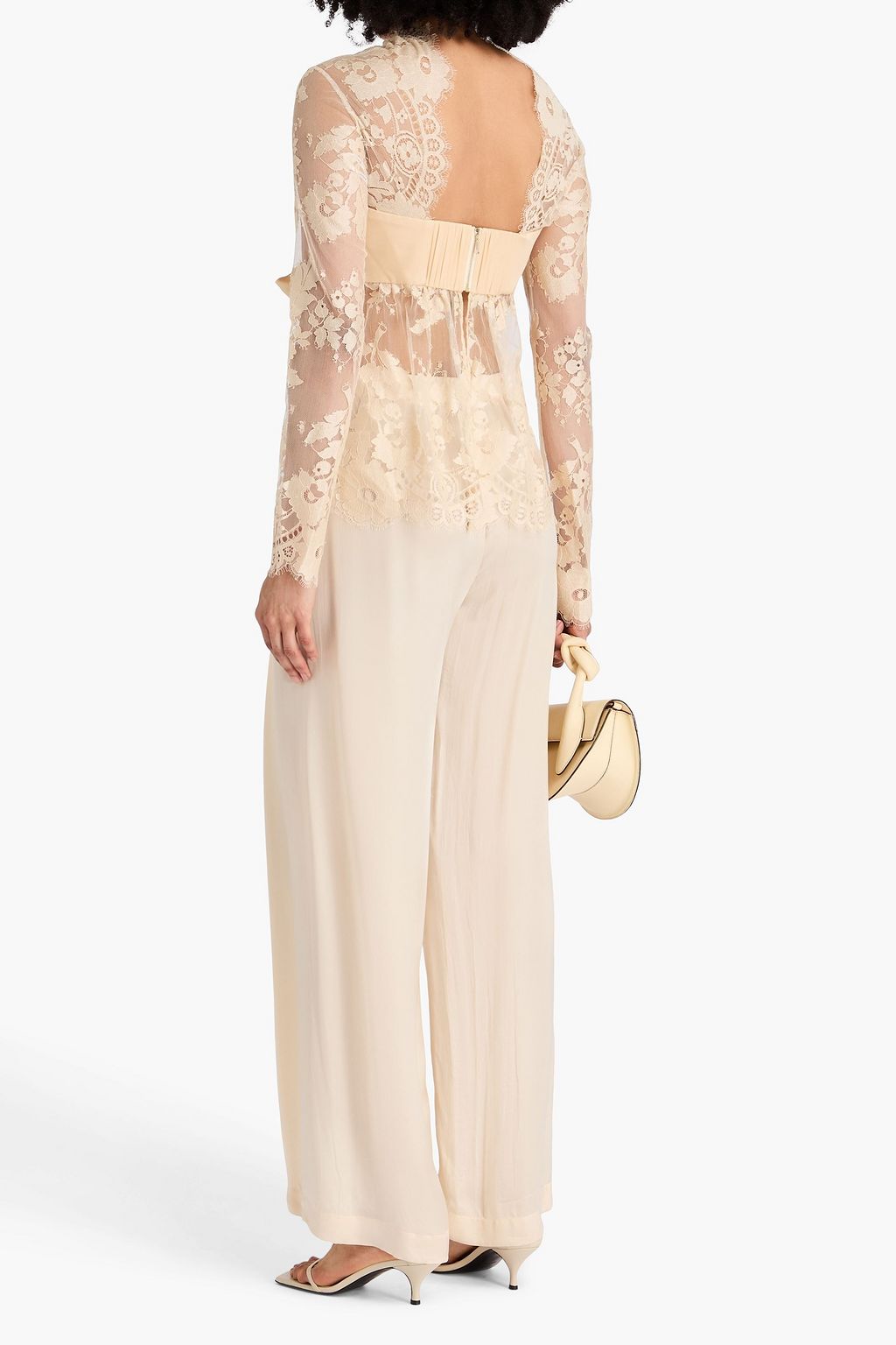 ZIMMERMANN コットン混レース トップス リボン付き