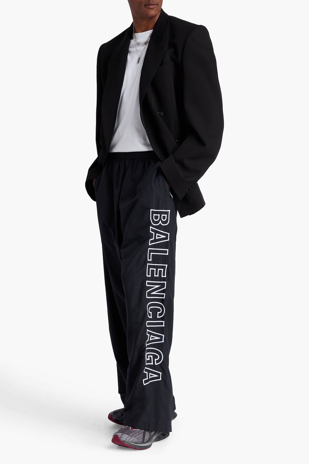 BALENCIAGA Embroidered shell track pants