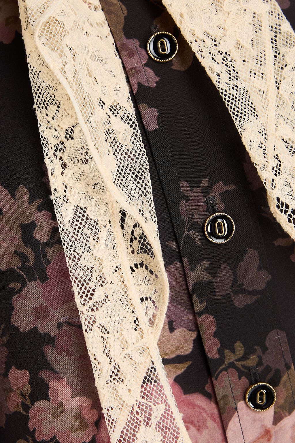 ZIMMERMANN シルククレープ シャツ リボンタイ フローラルプリント