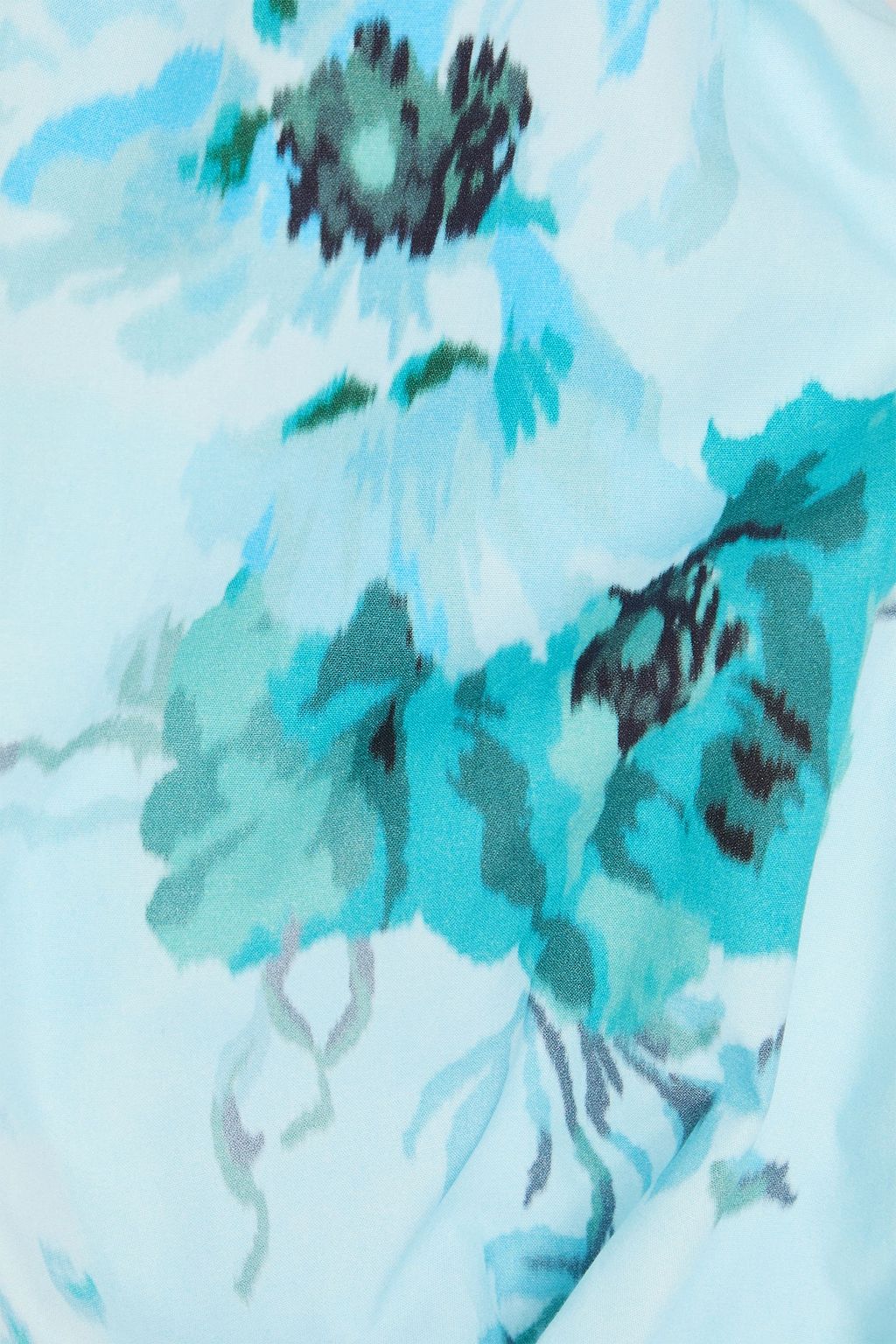 ZIMMERMANN Cropped cold-shoulder printed cotton-poplin top