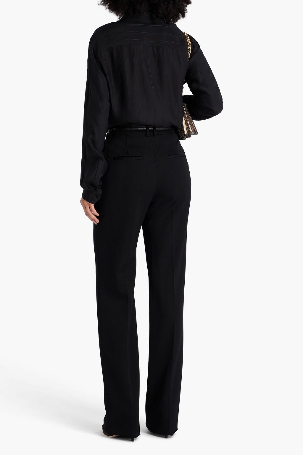 SAINT LAURENT Wool-crepe straight-leg pants