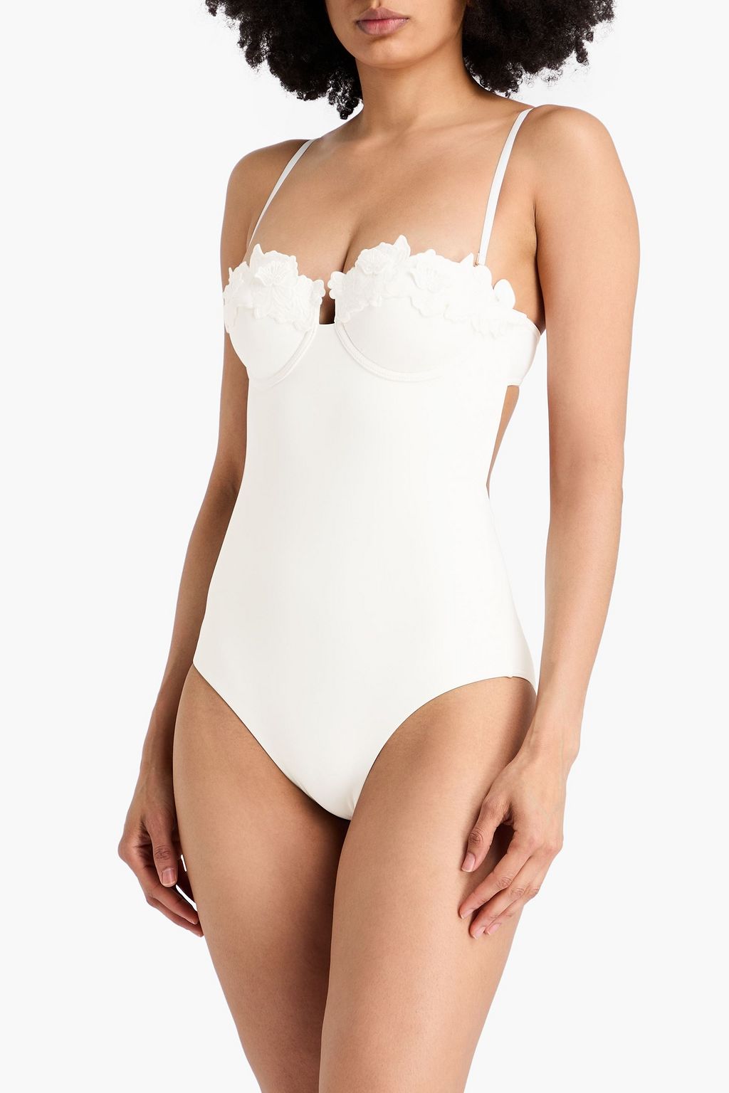 ZIMMERMANN Embroidered bandeau swimsuit
