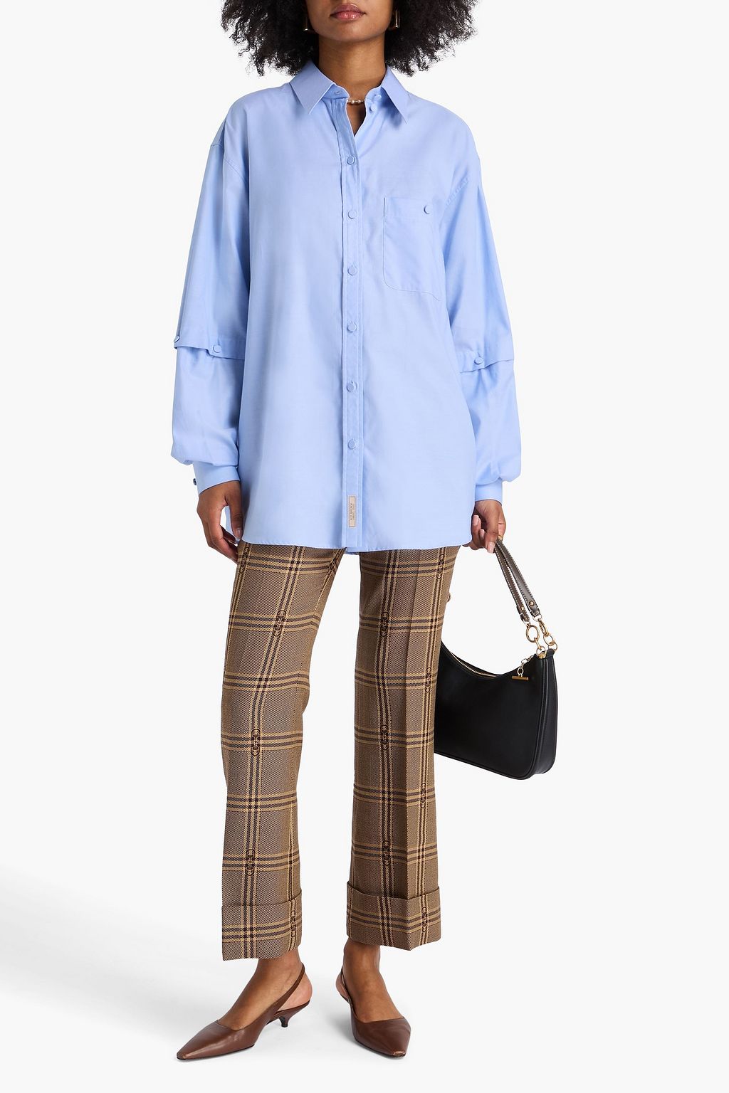 GUCCI قميص من قطن أكسفورد يمكن ارتداؤه بعدة طرق