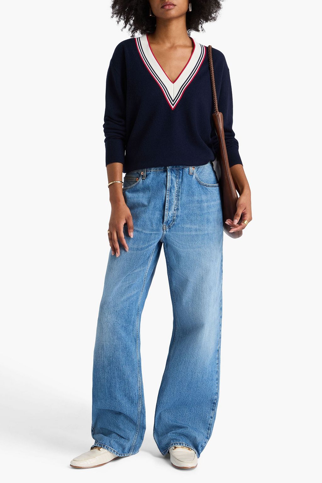 GUCCI 하이라이즈 와이드 레그 진