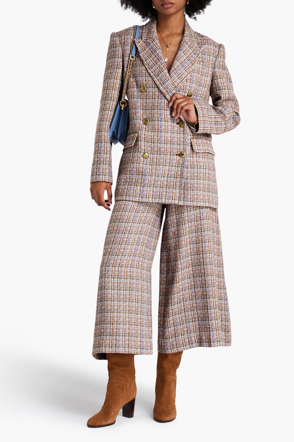  Zimmermann - Double-breasted Tweed Blazer - Brown - 0 