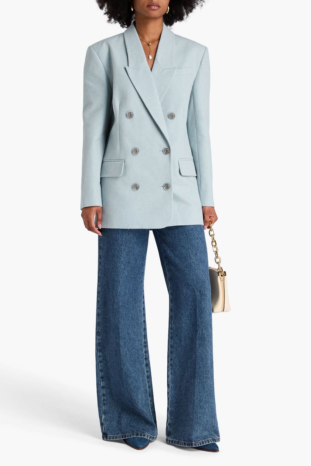 ZIMMERMANN ドネガルコットン&シルク混キャンバス ダブルブレストブレザー