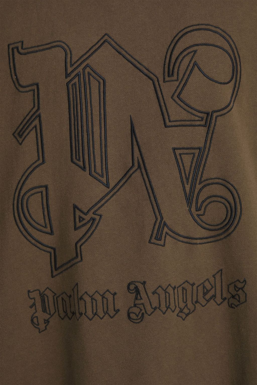 PALM ANGELS سويت شيرت من قطن تيري فرنسي مطاطي مطرّز