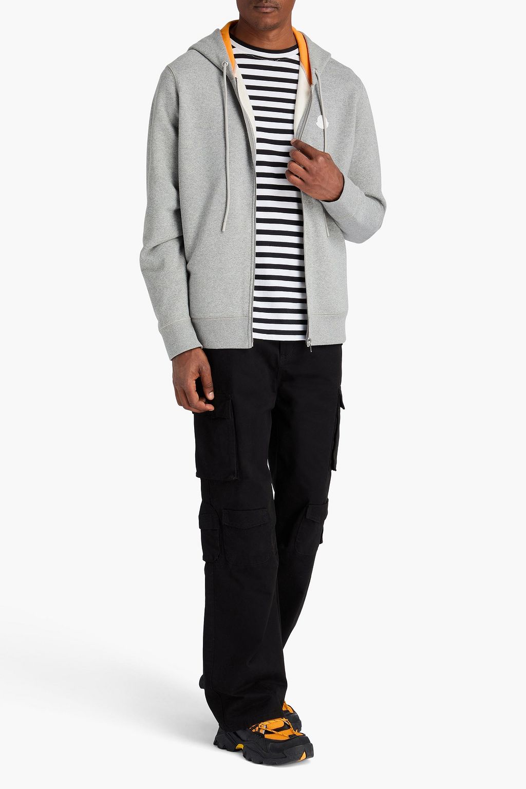 MONCLER French cotton-terry zip-up hoodie
