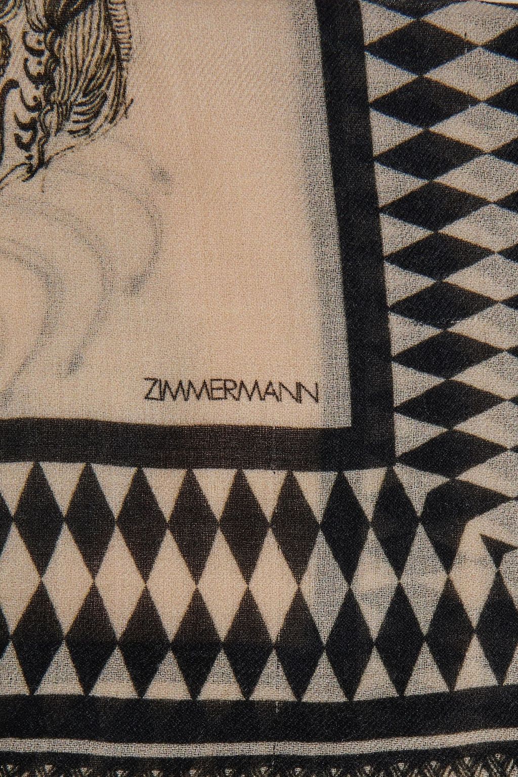 ZIMMERMANN Printed wool-gauze scarf