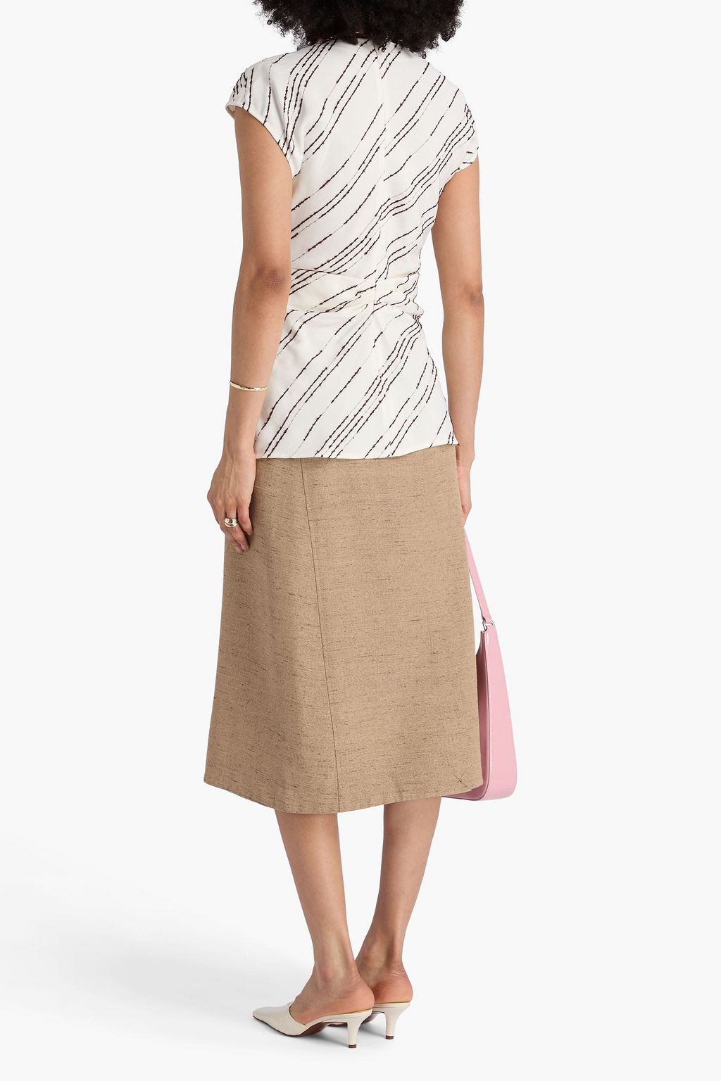 PROENZA SCHOULER Stella gathered printed twill top