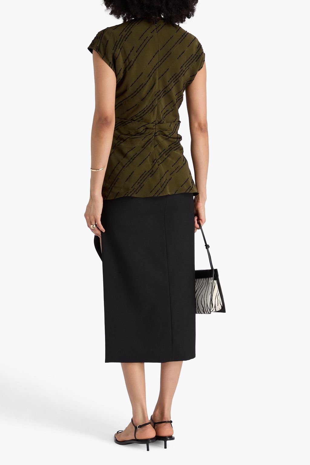 PROENZA SCHOULER Stella gathered printed twill top