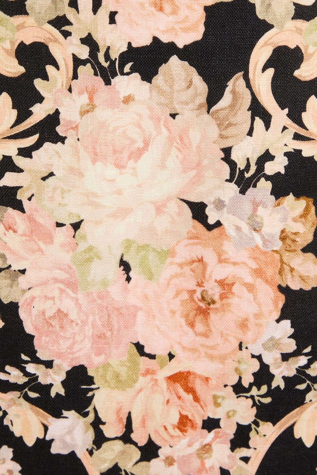 ZIMMERMANN تنورة متوسطة الطول من الكتّان بطبعة الأزهار