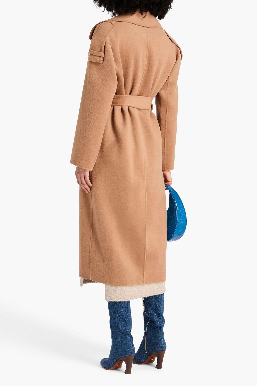 ZIMMERMANN ブラッシュド ウール混フェルト コート ベルト付き