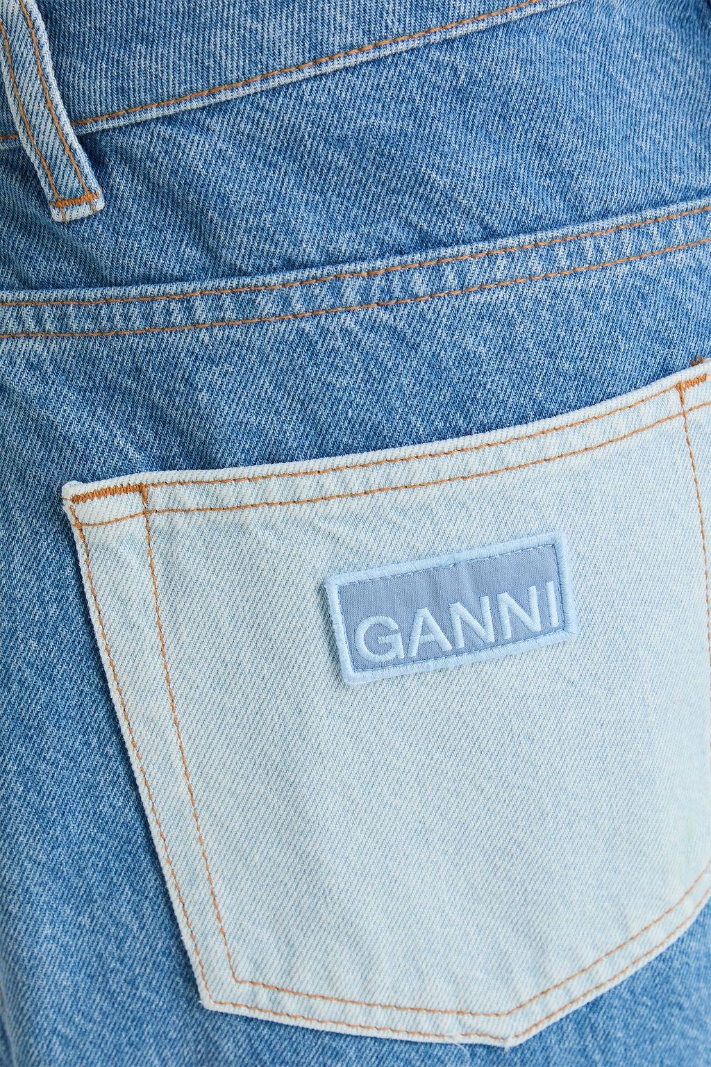 GANNI بنطال جينز كارغو بلونين بخصر مرتفع