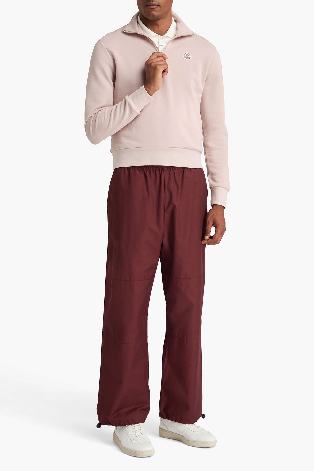 MONCLER French cotton-terry half-zip sweatshirt